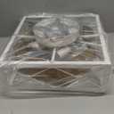 LEDIARY Caged Low Profile Ceiling Fans with Lights and Remote, White Square Flush Mount Ceiling Fan, 6 Speed and Reversible, Small Farmhouse Bladeless Ceiling Fan for Bedroom, Kitchen, Dining Room