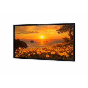 Coastal Sunset Dandelion Wall Art Nature Landscape Floral Pictures Wall Decor Beach Ocean Canvas Prints Painting Large Modern Framed Artwork for House Bedroom Living Room Dining Room Office 36"x24."