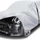 6 Layers Car Cover Waterproof All Weather for Automobiles, Size A1 Universal Fit for Nissan Versa, Kia Rio, Hyundai Accent, Audi TT, Porsche 718, etc (UP to 177 inch), Silver