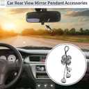 1 Pcs Artificial Crystal Crystal Butterfly Car Rear View Mirror Pendant Accessories Car Hanging Ornament Transparent Black