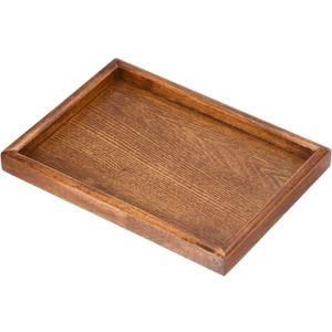 PATIKIL Wood Serving Tray 10x7 Inch Outer Base, Rectangular Decorative Platter for Home Decor Kitchen Table Candle Holder, Brown