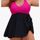 Womens Plus Size Tankini Swimsuit Two Piece Tummy Control Bathing Suits Swim Dress Swimwear with Shorts, Size XXL