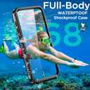 AICase for iPhone 16 Pro Case Waterproof, Clear Water Proof Built-in Screen Protector Shockproof Dustproof Snowproof Full Body Rugged Underwater Phone Case with Lanyard