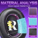 Sheepskin Replacement Earpads for WH-1000XM5 Headphones - Durable Black/Purple Cushions