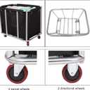12 Bushels Laundry Cart Commercial/Home,Heavy Duty Large Stainless Steel Rolling Laundry Basket with Wheelsfor Laundry Organizer and Storage,260LBS Load (12 Bushels - Black - 8 Tubes)