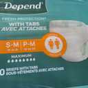 Depend Adult Diapers with Tabs, Incontinence Protection with Tabs, Unisex, Small/Medium (1934" Waist, Up To 170 lbs), Maximum Absorbency, 60 Count (3 Packs of 20)