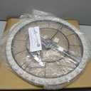 SwallowLiving 24 Inch Wooden Beaded Framed Minimalist Black Metal Wall Clock with Roman Numerals - Elegant Home Decor, Silent Quartz Movement, Perfect for Living Room, Kitchen, or Bedroom