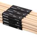 Suwimut 12 Pairs Drumsticks, Classic Maple 5B Oval Wood Tip Drum Sticks for Adults Kids and Beginners, Musical Instrument Percussion Accessories