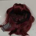 AISI BEAUTY Wine Red Wig with Bangs 12 Inch Short Straight Burgundy Bob Wigs for Women Synthetic Heat Resistant Cosplay Daily Party Wig