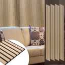 Yuzzy Wood Panels for Wall and Ceiling - 108 x 11 Inch Wood Slat Acoustic Panels 4 PCS - Modern Sound Absorbing Wall Panels for Interior Wall Decor for Home, Office, Studio - Rustic Oak