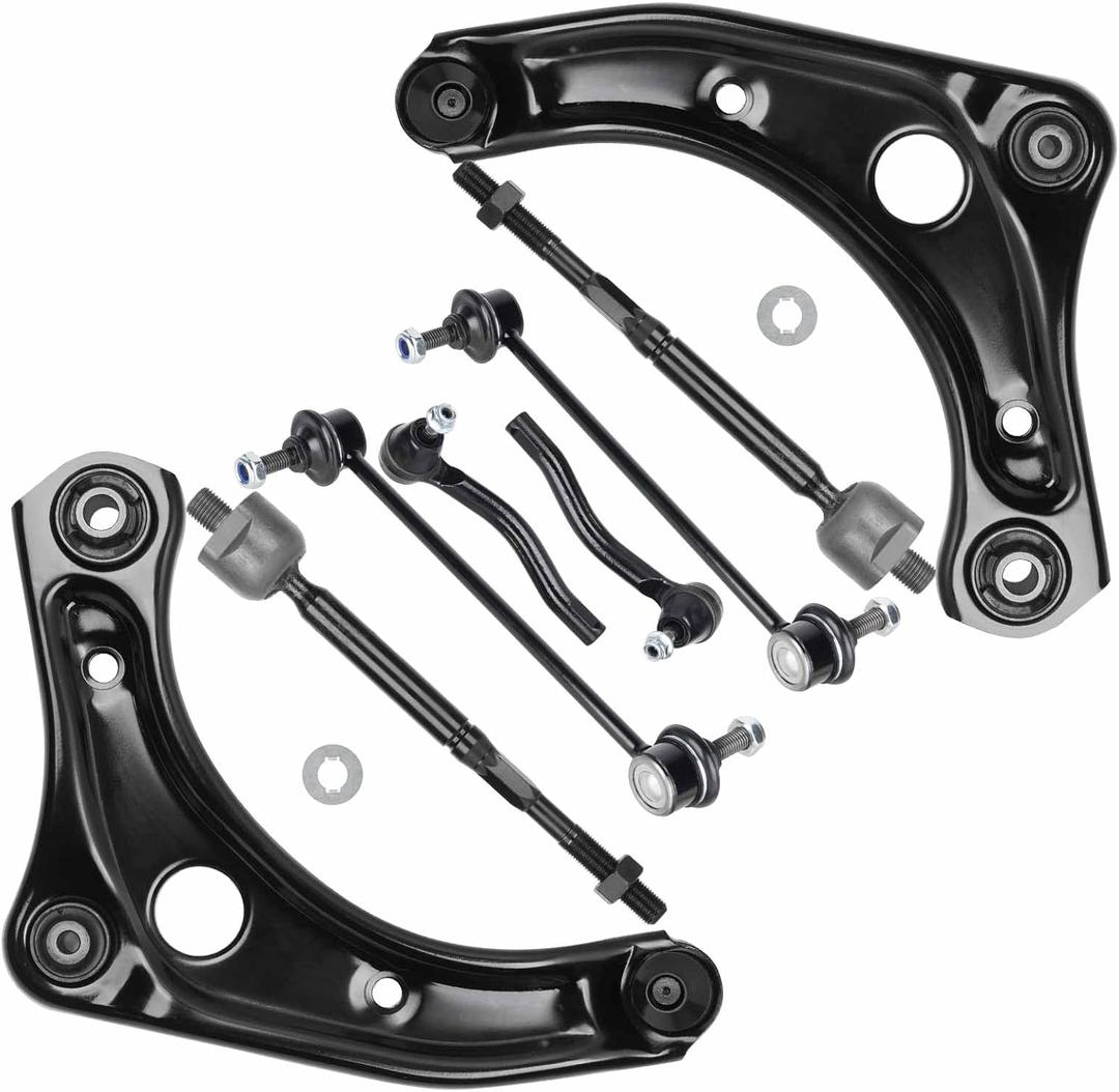 8PCS Front Lower Control Arms Suspension Kits Fits for Nissan Versa 2013-2019, 2012Versa (1.6 S, 1.6 SL, 1.6 SV)2012, Versa Note 2014-2019, Micra 2015-2019