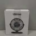 SWEETFULL 6.5 Inch USB Small Desk Fan, 3 Speeds Quiet Portable Desktop Table Fan, 360 Adjustment Personal Mini Fan for Home Office Car Outdoor Travel (Black wood grain)
