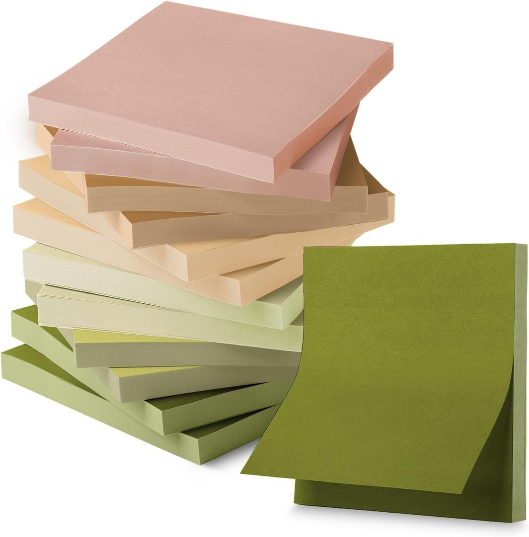 Mr. Pen- Sticky Notes, 3x3, 12 Pads, 600 Sheets, Dark and Earthy Colors Sticky Notes 3x3