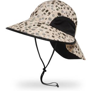 Sunday Afternoons Sport Hat, UPF 50+ Large Brim Women's Sun Hat for Women with Neck Flap, UV Protection - Hiking Gardening Bucket SPF Sunhat, Packable, Ponytail-Friendly, Tan Speckles, L/ XL