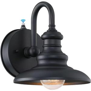 LONEDRUID Dusk to Dawn Sensor Outdoor Wall Sconce Black Exterior Gooseneck Barn Light Fixtures Waterproof Farmhouse Wall Mount Porch Lighting Anti-Rust Outside Lantern for House Garage Entryway