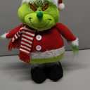 ONIBOGO 30Inch Large Christmas Standing Green Monster Figurine Extendable Christmas Plush Doll with Telescopic Legs Decorations Tabletop Fireplace Ornament Decor for Xmas Holiday Party Gift