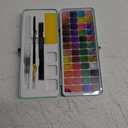 ARTISTRO Watercolor Paint Set, Vivid Colors in Portable Box, Palette set, Including Metallic and Fluorescent Colors. Perfect Travel Watercolor Set for Artists, Amateur Hobbyists and Painting