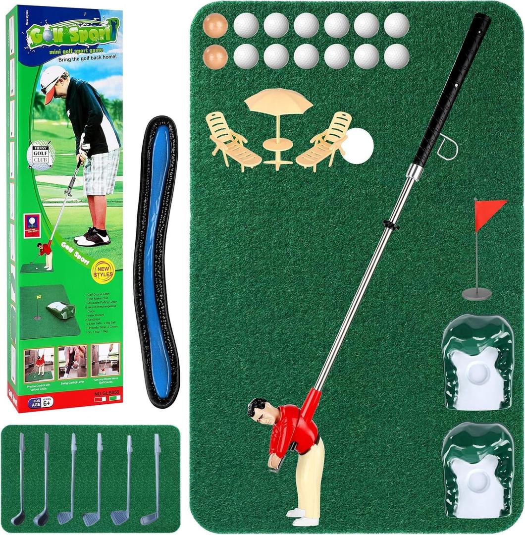 Mini Golf Games - Funny Golfer Gifts for Kids, Unique Mini Golfer On A Stick for Father's Day/Retirement Gift, Funny Games for The Whole Family, Golf Toys for 6-9 Year Old Boys & Girls, Small