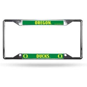 Rico Industries NCAA Oregon Ducks Easy View Chrome License Plate Frame, Silver, 6 x 12.25-inches