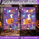 Breling Light up Halloween Garden Flag Double Sided Porch Goose Flag Solar Light LED Happy Halloween Goose Flags Seasonal Funny Yard Decorations for House Porch Patio Lawn Outside Decor, 12 x 18 Inch