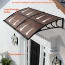 VEVOR Awnings for Door Entrance, 38" x 78" Window Door Awning Canopy Exterior with Drainage & ABS Bracket, Polycarbonate Cover Patio Door Awnings for Sun, UV, Rain, Snow ProtectionBrown