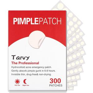 Pimple Patches for Face, 4 Size 300 Counts Acne Patches, Hydrocolloid Patches for Covering Zits and Blemishes, Spot Stickers with Salicylic Acid, Tea Tree Oil & Calendula Oil, Cruelty Free