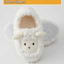 Laahoem Animal Slippers Soft Sole Indoor Shoes Winter Warm Thick Plush Fuzzy House Socks Furry Home Slippers For Girls Women Boys Men (White)