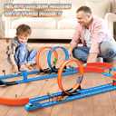 Slot Car Race Track Sets with 360 Thrill Loops & 4 High-Speed Cars, 64 Pcs Large Flexible Racing Track for Kids Ages 3-5 4-8 8-12, Race Car Toys Gift for Boys Girls Birthday Christmas