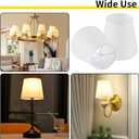 Set of 6 Clip-on Mini Chandelier Lamp Shades,3.5" x 5.1" x 5.5",Small Barrel,Handmade,Traditional Decorative,Natural Linen Lamp Shade,Modern European Style Bell Shade (White)