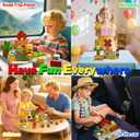 Farm Animal Magnetic Building Blocks Travel Toys, 35PCS Magnetic Cubes for Kids 3-8, Portable STEM Building Tiles with Metal Storage Box, Toddler Learning Toys for Ages 3-5Fun Gifts, Classroom Prizes