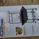 Prevue Pet Products Small Parrot Playstand with Wheels, Bird Stand Activity Play Center with Perches and Ladders, Indoor Outdoor Playground for Birds with Swing, Black Hammertone Finish