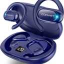 Open Ear Headphones, Wireless Bluetooth 5.4 Earbuds with Big Earhooks, Ultra-Comfort Open Ear Earbuds, 58 Hours HD Stereo Sound Over Ear Earphones, IP7 Waterproof Headset for Workouts, Blue