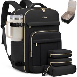 LOVEVOOK Travel Backpack for Women & Men - 17.3 Inch Carry On Backpack & Personal Item Backpack for Airlines, Spacious and Durable Design, with 3 Packing Cubes