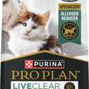 Purina Pro Plan LiveClear Dry Cat Food for Kittens Cat Allergen Reducer Chicken and Rice Formula - 3.2 lb. Bag, Pack of 6