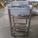 Utility Sink Free Standing Single Bowl Kitchen Sink with Cold and Hot Water Pipe Stainless Steel Sink for Laundry Room Bathroom Farmhouse Mens Gifts, Height: 37 in Inner bowl: 17*13.5 in Backsplash: 4.5 in Leg: 33in