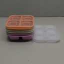 Luriseminger 5 Pack Bento Lunch Box,4 Compartment Snack Containers,Divided Snack Box,Meal Prep Lunch Containers FOR Kids/Toddle/Adults,Food Storage Containers for School, Work and Travel