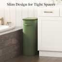 Lifewit Slim Laundry Basket with Lid, Narrow Large Laundry Hamper with Plastic Handles and Removable Bag, Tall Foldable Dirty Clothes Hampers for Laundry Room, Bedroom, Bathroom, Dorm, 65L Green