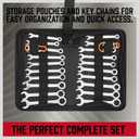 Premium Midget Wrench Set - 22-Piece Mini Combination Wrench Set Metric & SAE Ignition Wrench Sets 4-10mm & 5/32'' to 7/16'' Lightweight Small Carry Pouch
