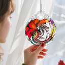 Stained Glass Ornament, Christmas Ornament, Hanging Ornaments for Home Decor & Christmas Tree Ornaments  Exquisite Holiday Decor, Xmas Gifts & Holiday Present - Fantasy Dragon