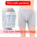 New Type of Urine Bag Pants,Underwear Urine Bag Pants for Elderly,Urine Drainage Bag Underwear,Nephrostomy Bag Pants for Abdominal Surgeries Patient, Grey, X-Large