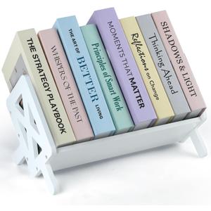 Bunkal Bamboo Desktop Bookshelf & Book Stand for Small Spaces  Tilted Desk Bookshelf Organizer for Cookbook Storage, Home Office, Dorm & Nightstand  16x9x9in, Solid Bamboo, Easy Assembly (White)