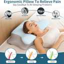 Ylekto Cervical Neck Pillow for Pain Relief - Ergonomic Memory Foam Pillows for Sleeping, Cooling Side Sleeper Pillow for Neck Support, Contour Orthopedic Bed Pillow for Sleepers