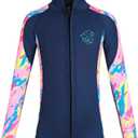DIVE & SAIL Kids Wetsuit Top 2.5mm Neoprene Front Zip Long Sleeve Wetsuit Jacket for Boys and Girls Wet Suit Top for Surfing Swimming Diving Water Sport, Size L