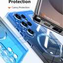 2 x for Samsung Galaxy S25 Ultra Case Clear,Compatible with Magnetic,Slim Gradient Lightweight Non Yellowing Wireless Charging, Magnet Soft Case for Galaxy S25 Ultra [Blue/Black] MUS-JBCX-01-04