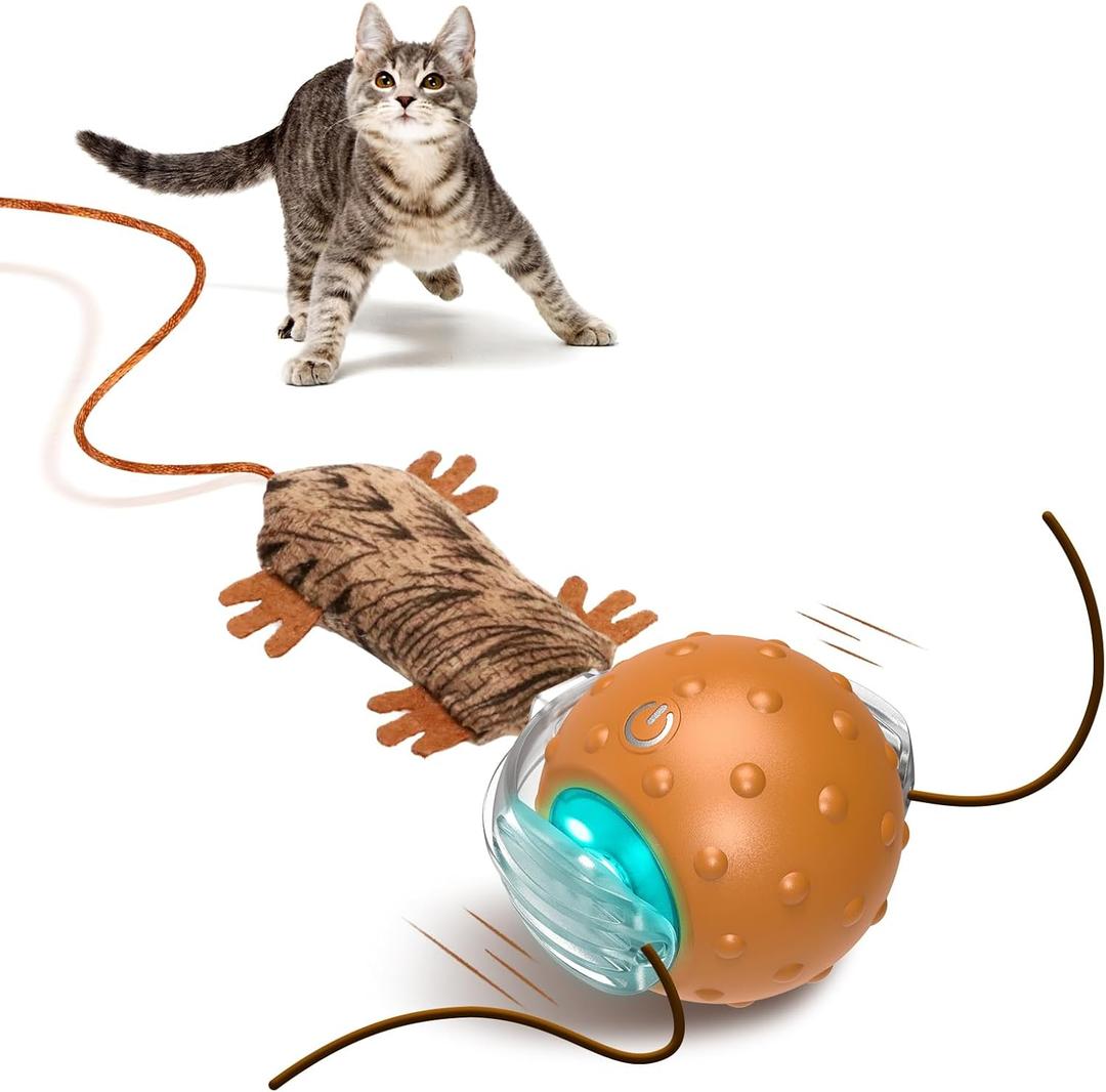 4 x Interactive Cat Toy Ball - Automatic Interactive Cat Toy Designed by Mice, A Mobile Cat Ball, Boring Indoor Cat Toys