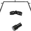 Bay Window Curtain Rods, HOTOZON 7/8 Inch Heavy Duty Curtain Rods for Bay Windows 4884 Inch(Center Rod), 3258 Inch Side Rods for Windows, Black, Decorative Drapery Rod with End Cap Finials