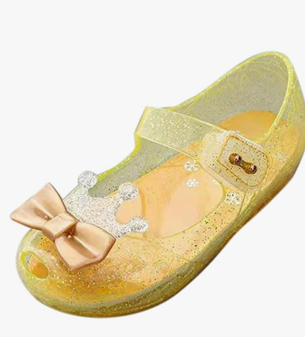 Girls Jelly Flats Shoes Queen Princess Birthday Sandals Toddler Glitter Dress Sandals Party Cosplay Costumes Flats Size 31