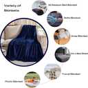Fleece Plush Throw Blanket Navy Blue(50 by 60 Inches),Super Soft Fuzzy Cozy Flannel Blanket for Couch Sofa.Microfiber Blanket Lightweight
