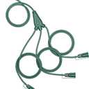 DEWENWILS Christmas Outdoor Extension Cord 1 to 3 Splitter, Total 12FT, 13A 125V 1625W 16/3C SJTW Extension Cord Outdoor, Heavy Duty Extension Cord for Holiday Decorations, Outdoor Light, ETL (Green)