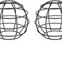 Set of 2 Industrial Vintage Rustic Bulb Covers| DIY Farmhouse Metal Wire Cage for Hanging Pendant Lighting | Light Fixture Lamp Guard| Lampshade Replacement Accessories (Globe)